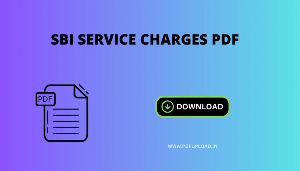 SBI Service Charges Pdf