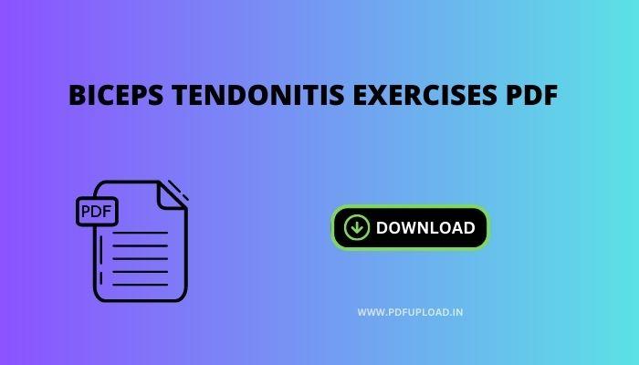 Biceps Tendonitis Exercises Pdf