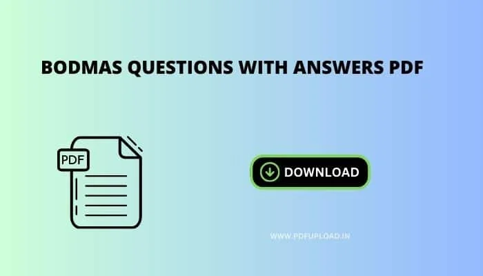 Bodmas Questions With Answers Pdf