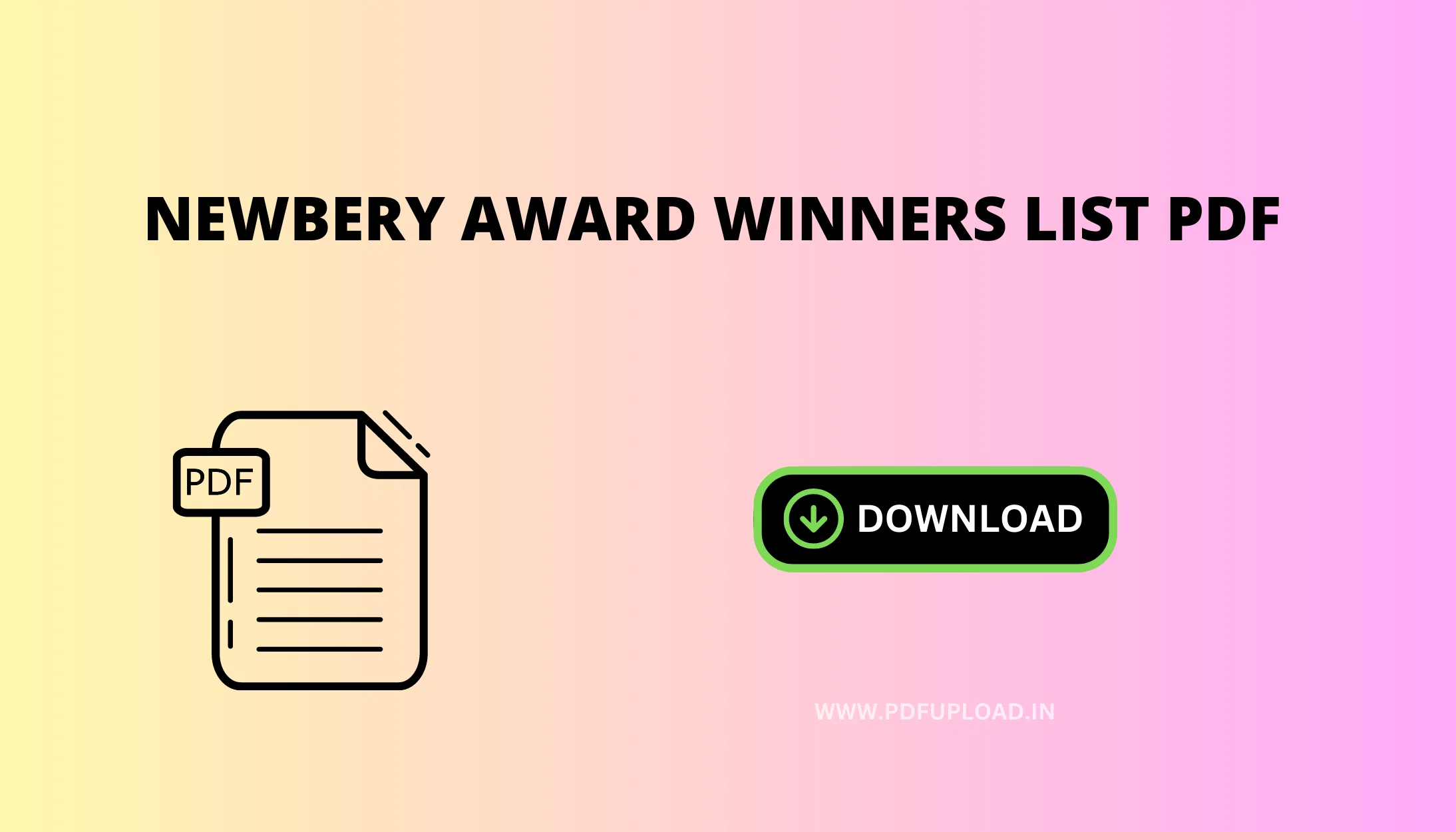 Newbery Award Winners List Pdf