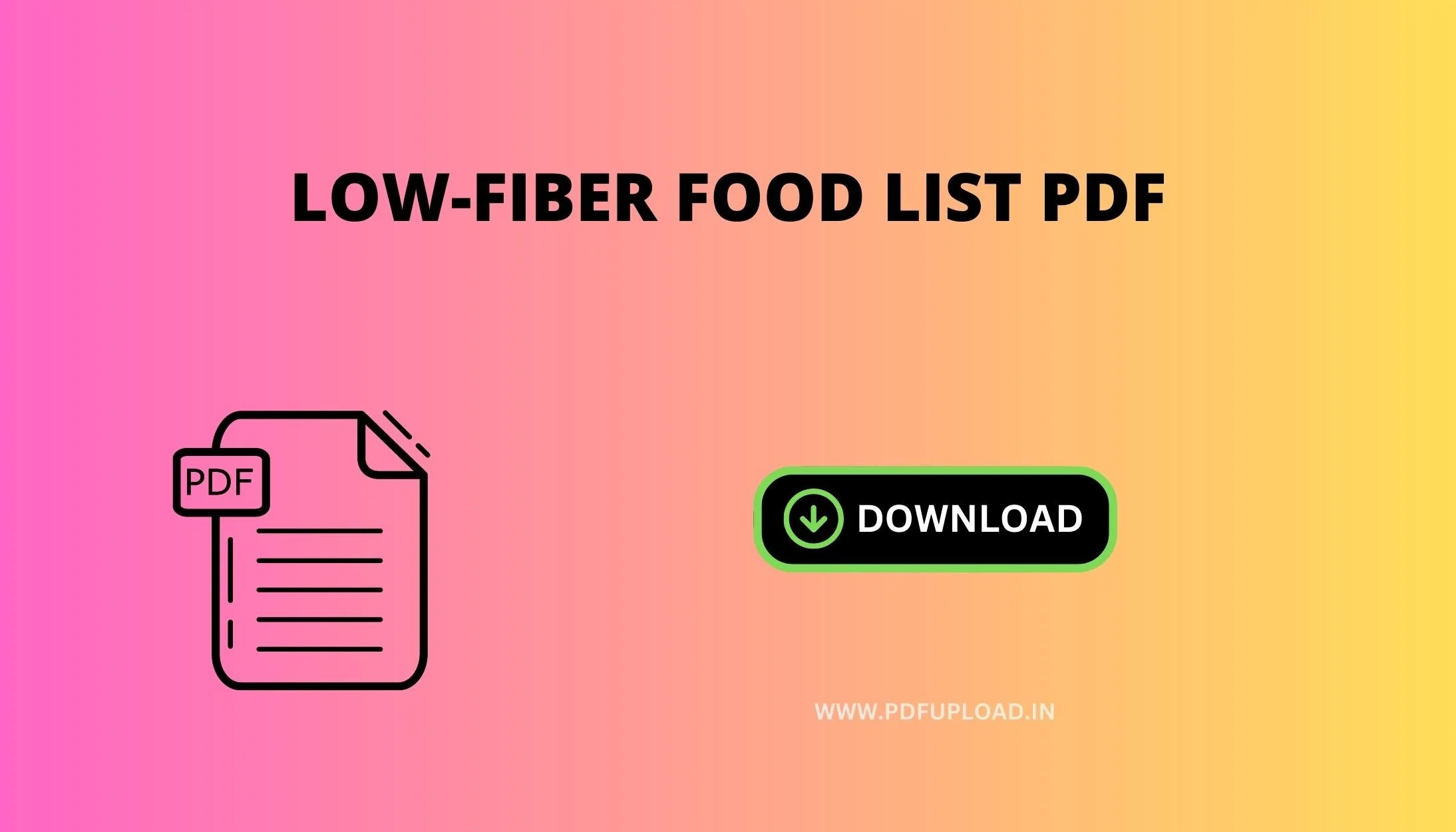 Low-Fiber Food List Pdf