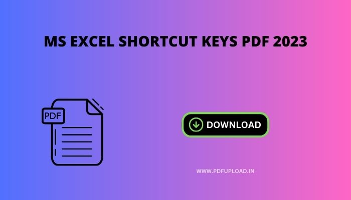 MS Excel Shortcut Keys Pdf 2023