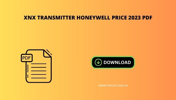 XNX Transmitter Honeywell Price 2023 Pdf