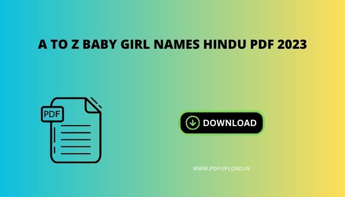 A To Z Baby Girl Names Hindu Pdf 2023