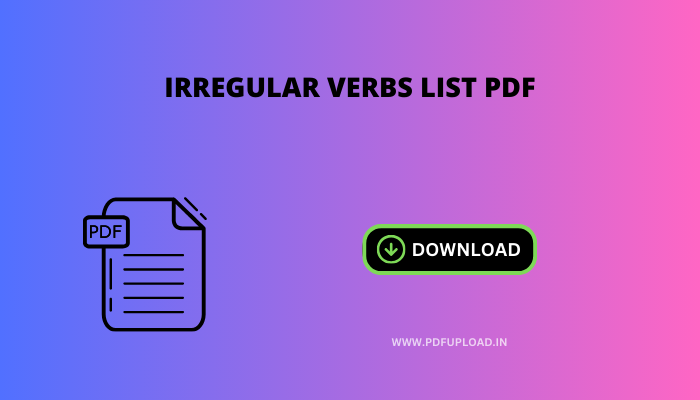 Irregular Verbs List Pdf