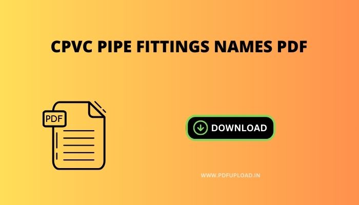CPVC Pipe Fittings Names Pdf