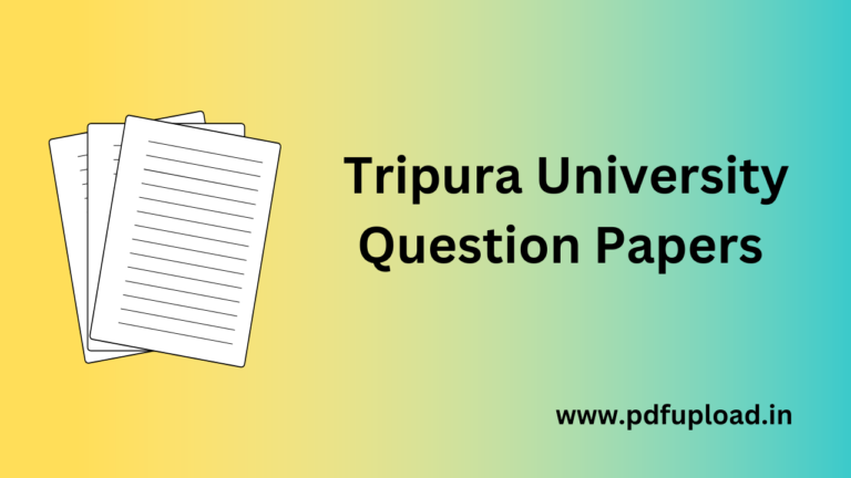 Tripura University Question Paper 2018 pdf